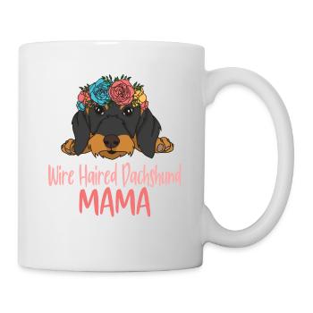 Rauhaardackel MAMA - Tasse - Weiß - Rechts