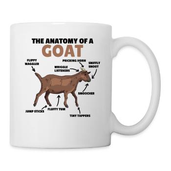 Explication de l’anatomie d’une chèvre mignonne - Mug blanc - blanc - Droite