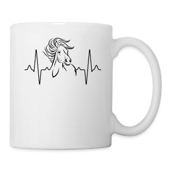 Pferd Herzschlag - Tasse - Weiß - Rechts