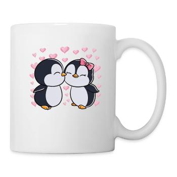 Valentinstag Pinguin Pärchen Pinguine - Tasse - Weiß - Rechts