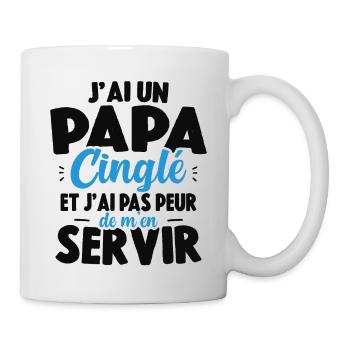 J'ai Un Papa Cinglé Cadeau Humour Papa - Mug blanc - blanc - Droite