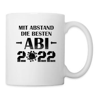Abi 2022 - Abitur - mit Abstand die Besten, Corona - Tasse - Weiß - Rechts