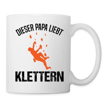 Kletterer Papa Spruch Kletterwand Geschenk - Tasse - Weiß - Rechts