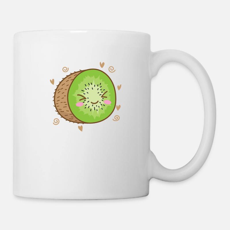 Kiwi aufgeschnitten Frucht Obst Tier - Tasse - Weiß