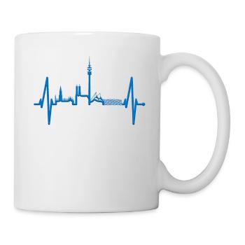 Munich Skyline Heartbeat Bavaria White Blue Munich - Mug - white - Right