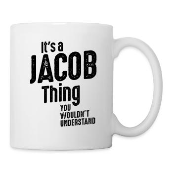 C’est un drôle d’anniversaire personnalisé Jacob Thing - Mug blanc - blanc - Droite