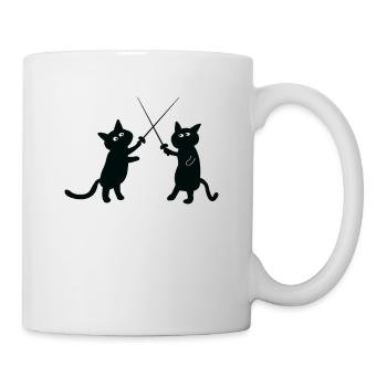 Fechten Katzen Fechter - Tasse - Weiß - Rechts