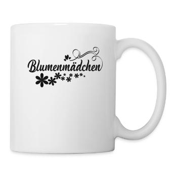 Blumenmädchen schwarze Blumen - Tasse - Weiß - Rechts