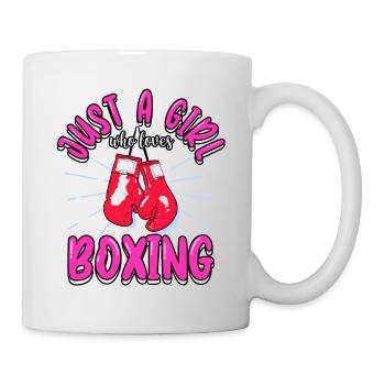 Boxer Juste Une fille qui aime boxing sports Kick - Mug blanc - blanc - Droite