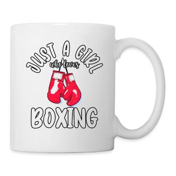 Boxer Juste Une fille qui aime boxing sports Kick - Mug blanc - blanc - Droite