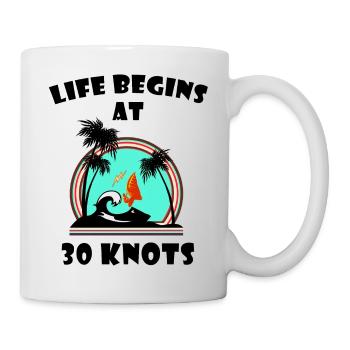 Life begins at 30 knots - Mug blanc - blanc - Droite