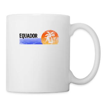 Ecuador Souvenir Holiday Trip Palm Trees Retro Sunset - Mug - white - Right