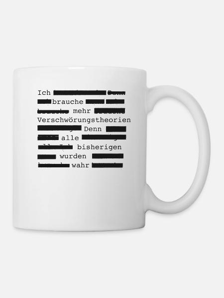 Verschwörungstheorie Außerirdische UFO - Tasse - Weiß