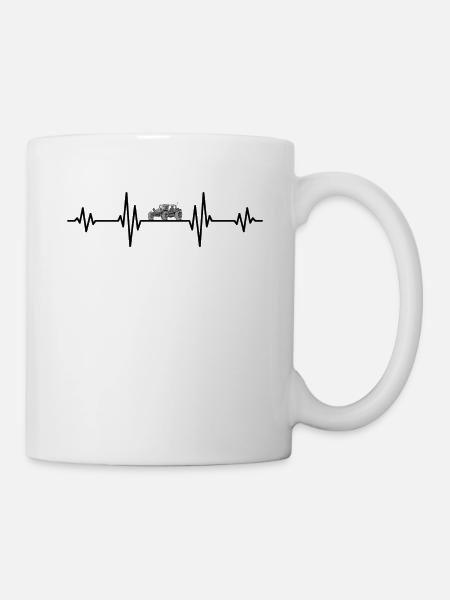 Dune Buggy Heartbeat Line - Dunes Beach Buggy - Mug - white