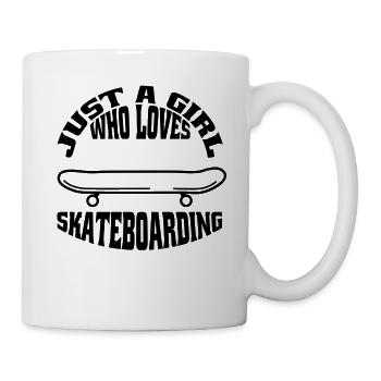 Skateboard Mädchen Skate Skaterinnen Skater Frauen - Tasse - Weiß - Rechts
