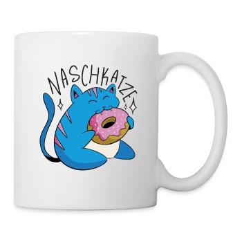 Naschkatze leckermäulchen Schleckermaul Geschenk - Tasse - Weiß - Rechts