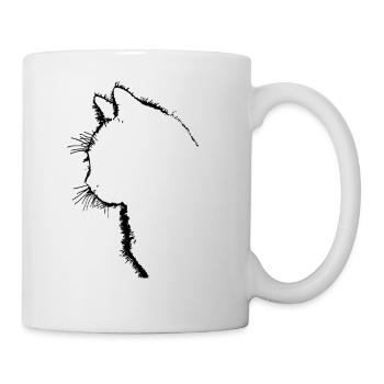 Katzenprofil für Katzen- und Katzenliebhaber - Tasse - Weiß - Rechts