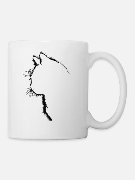 Katzenprofil für Katzen- und Katzenliebhaber - Tasse - Weiß