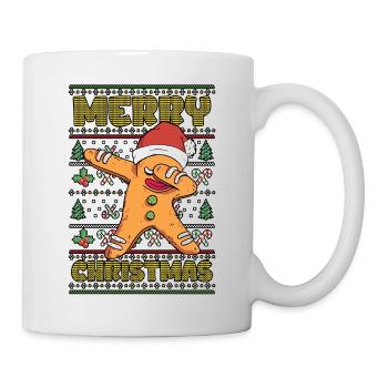 Merry Christmas Gingerbread Man Ugly Christmas - Tasse - Weiß - Rechts