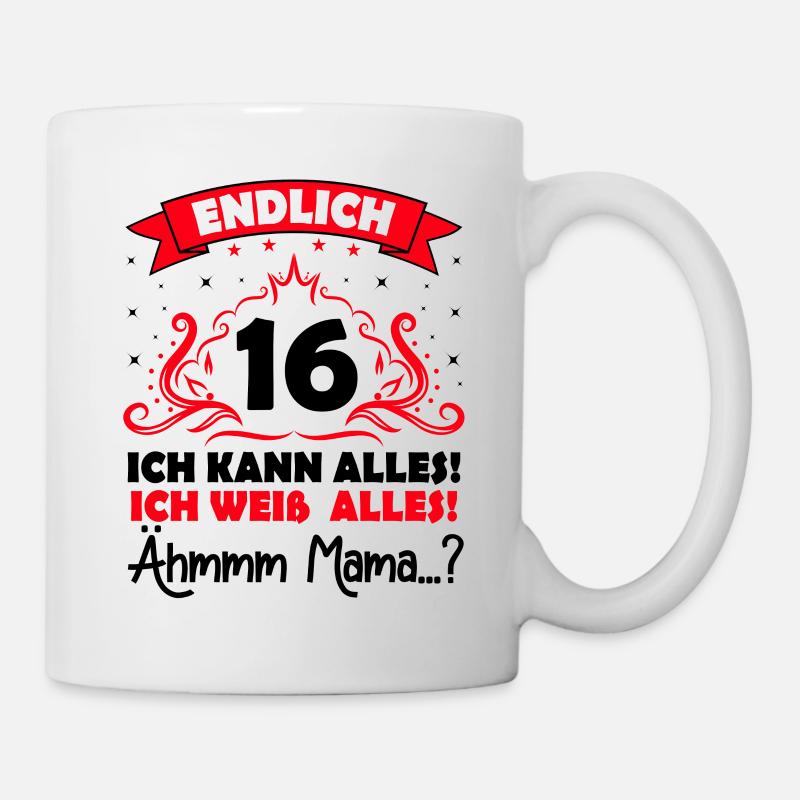 16 Geburtstag Mädchen Junge Fun Geschenk lustig - Tasse - Weiß