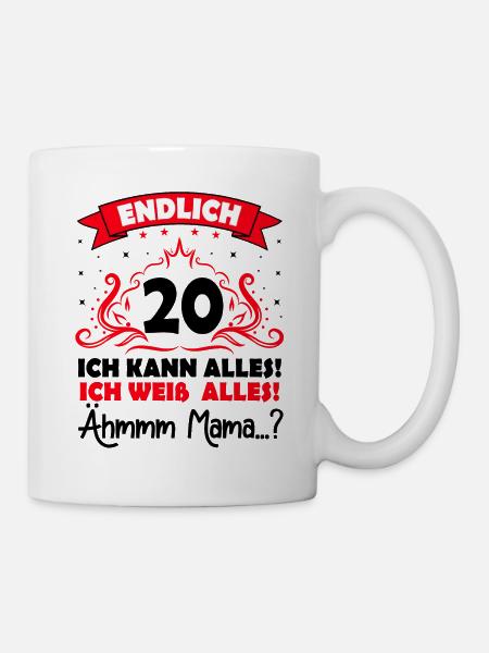 20 Geburtstag Mädchen Junge Fun Geschenk lustig - Tasse - Weiß