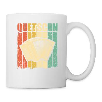 Retro Quetschn, Vintage Steirische Harmonika - Tasse - Weiß - Rechts