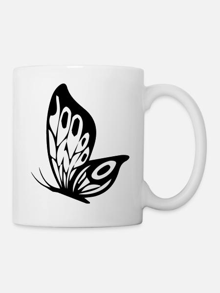 schmetterling - Tasse - Weiß