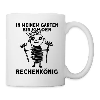 Garten Gärtner Rechen Rechenkönig - Tasse - Weiß - Rechts
