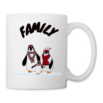 Pinguin Familie - Tasse - Weiß - Rechts