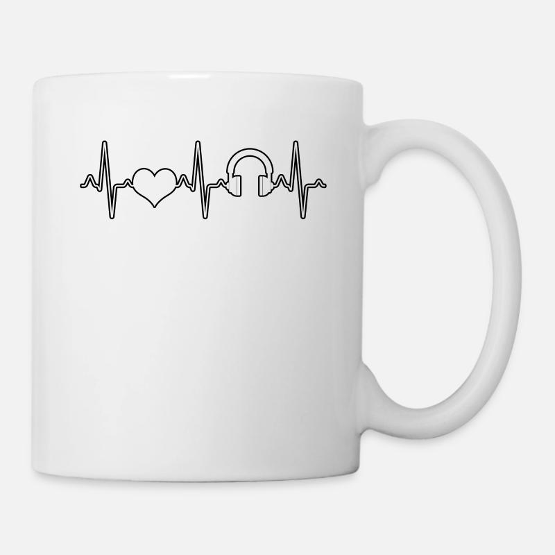 Musique Casque Heartbeat - Mug blanc - blanc