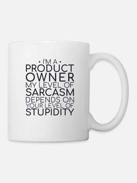 "Product Owner Sarcasm | "Scrum Master"" - Tasse - Weiß