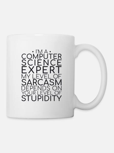 « Sarcasme d’expert en informatique | Informatique » - Mug blanc - blanc
