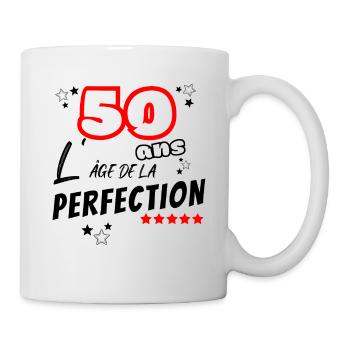 Humour Anniversaire 50 ans l'âge de la perfection - Mug blanc - blanc - Droite