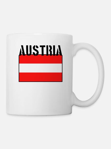 Österreich Flagge - Mugg - vit
