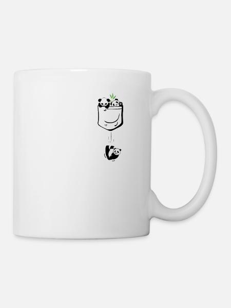 Kawaii Cute Bear Panda Animal In Pocket - Tasse - Weiß