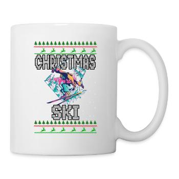 Funny Christmas Ski Lover Xmas Ugly Sweater Skiing - Tasse - Weiß - Rechts