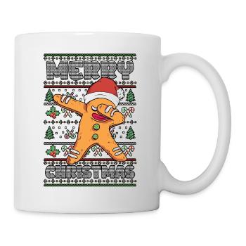 Merry Christmas Gingerbread Man Ugly Christmas - Tasse - Weiß - Rechts