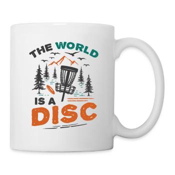 Le monde est un disc golf frisbee - Mug blanc - blanc - Droite