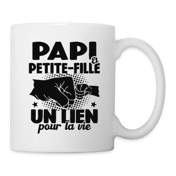 Cadeau Papi Et Petite-fille Un Lien Pour La Vie - Mug blanc - blanc - Droite
