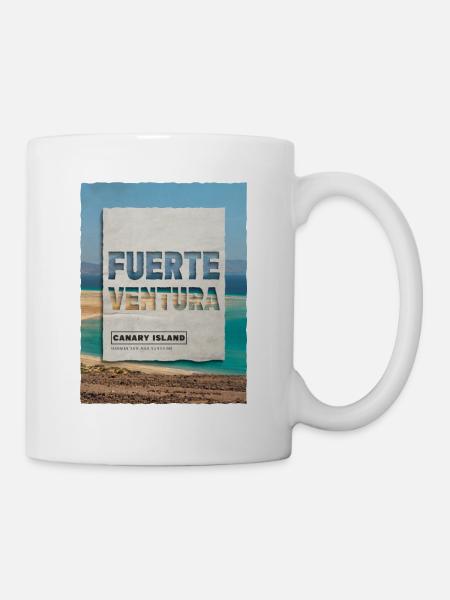 Fuerteventura Été Soleil Plage Palmiers de mer - Mug blanc - blanc