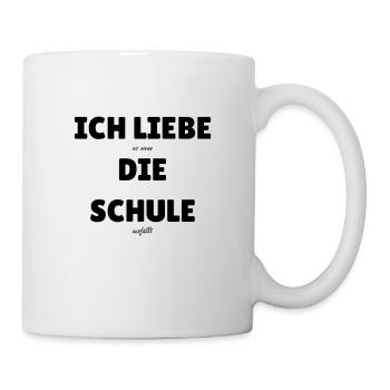ich liebe die Schule - falsche Liebeserklärung - Tasse - Weiß - Rechts