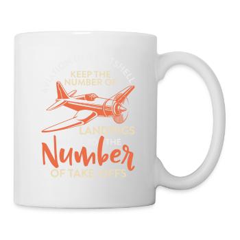 Aviation In A Nutshell Keep The Number Of Landings - Mug - white - Right