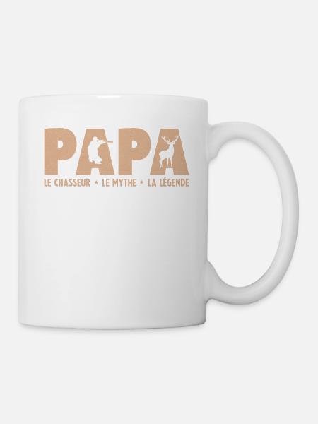 Papa Le Chasseur L'homme Le Mythe La Légende - Mug blanc - blanc