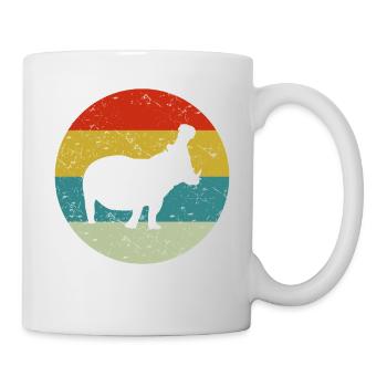Retro Vintage Nilpferd - Tasse - Weiß - Rechts