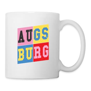 Augsburg Deutschland Stadt Schrift Retro Heimat - Tasse - Weiß - Rechts