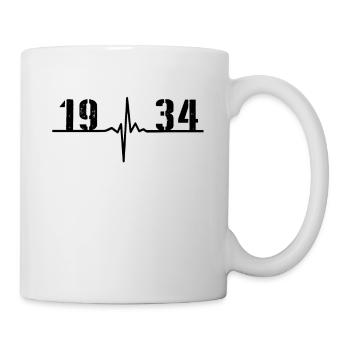 Heartbeat Minimal Birthday Vintage 1934 Line - Mug - white - Right