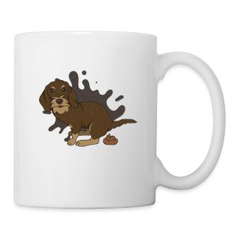 Piles de teckels à poil rugueux - Mug blanc - blanc - Droite