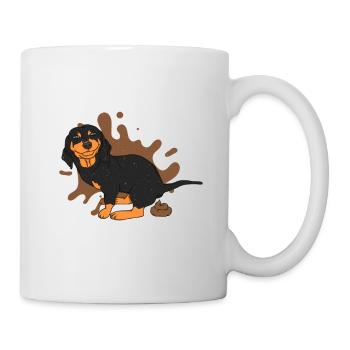 Dachshund poops pile - Mug - white - Right