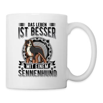 Großer Schweizer Sennenhund - Tasse - Weiß - Rechts