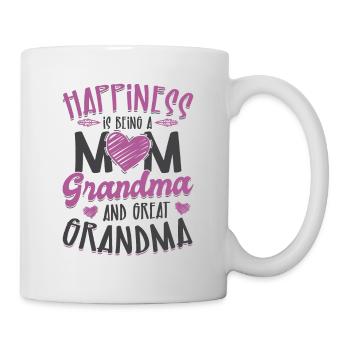 Happiness is mom grandma and great-grandmother - Mug - white - Right